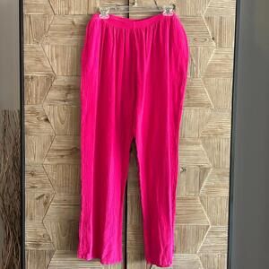 NWT Manta Del Lago Womens Casual Pants Sz 2X Pink Straight Leg Boho